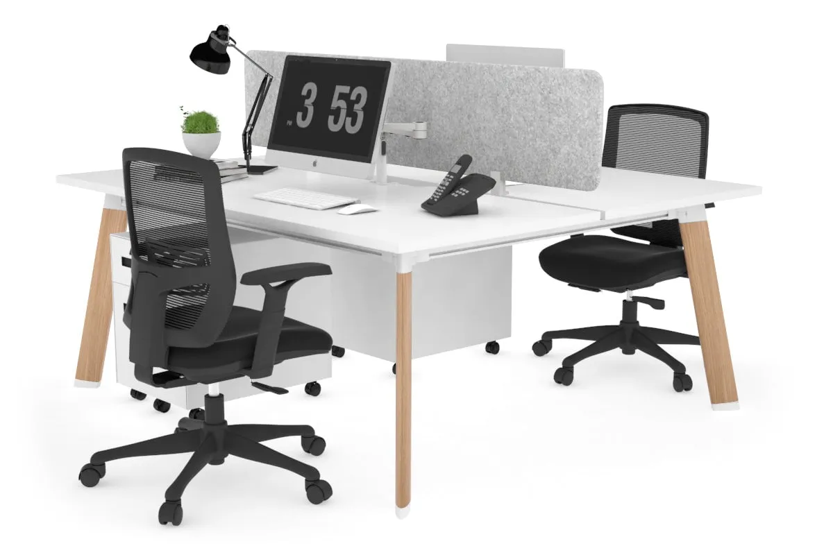 Switch - 2 Person Workstation Wood Imprint Frame [1600L x 800W with Cable Scallop]