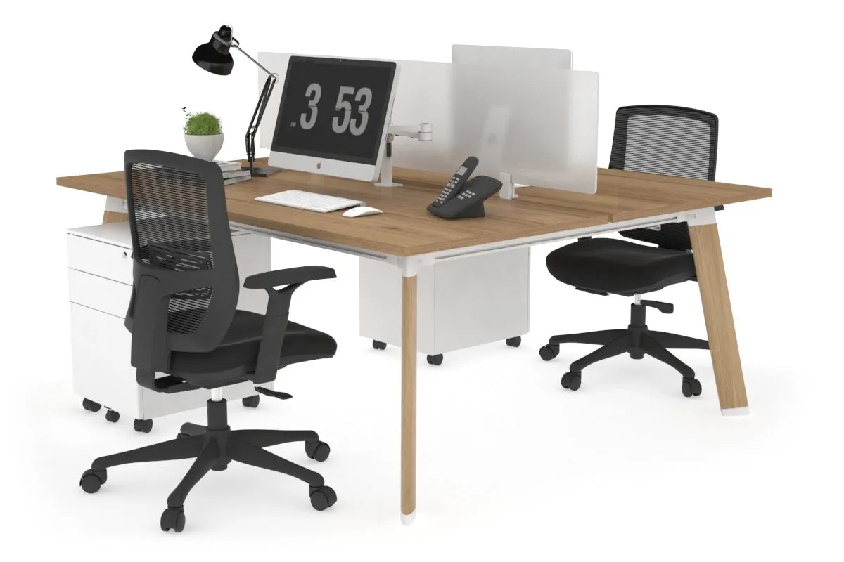Switch - 2 Person Workstation Wood Imprint Frame [1600L x 800W with Cable Scallop]