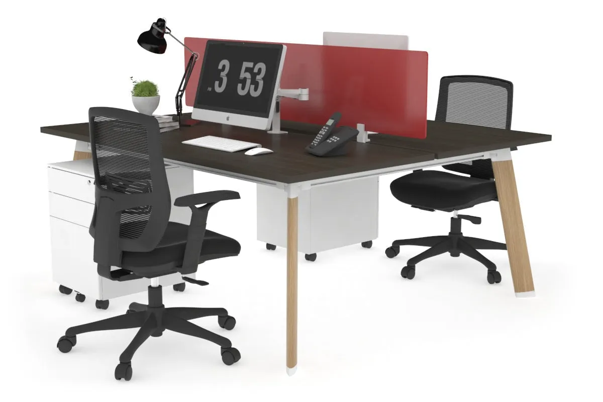 Switch - 2 Person Workstation Wood Imprint Frame [1600L x 800W with Cable Scallop]
