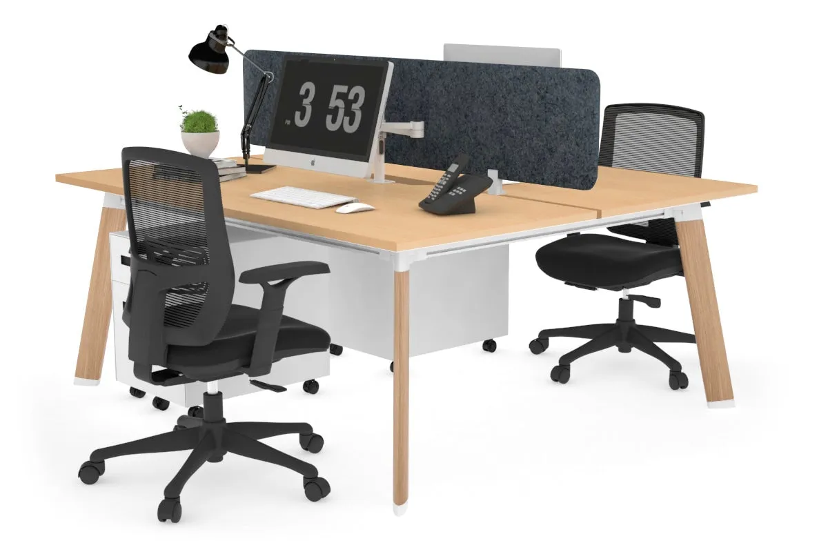 Switch - 2 Person Workstation Wood Imprint Frame [1600L x 800W with Cable Scallop]