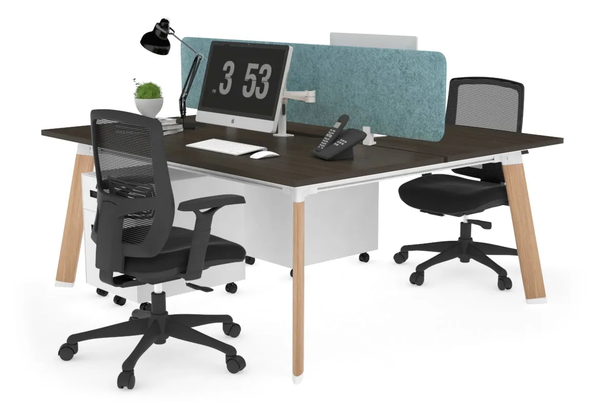 Switch - 2 Person Workstation Wood Imprint Frame [1600L x 800W with Cable Scallop]