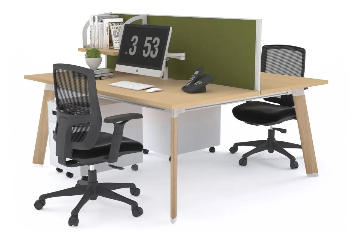 Switch - 2 Person Workstation Wood Imprint Frame [1600L x 800W with Cable Scallop]
