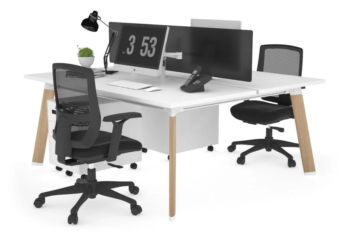 Switch - 2 Person Workstation Wood Imprint Frame [1600L x 800W with Cable Scallop]