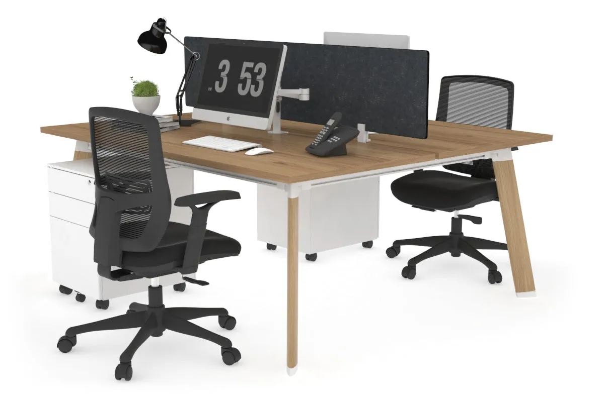 Switch - 2 Person Workstation Wood Imprint Frame [1600L x 800W with Cable Scallop]