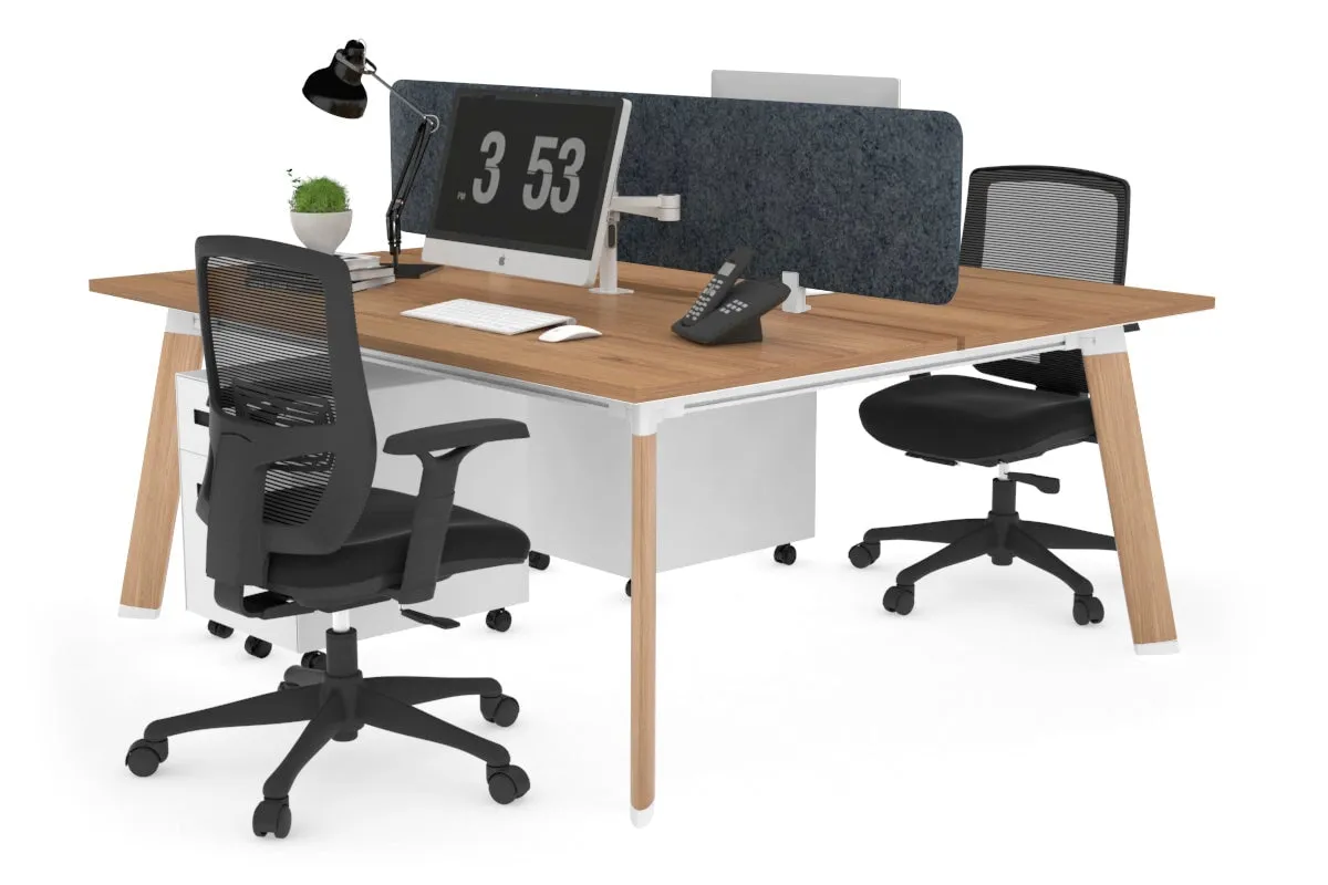 Switch - 2 Person Workstation Wood Imprint Frame [1600L x 800W with Cable Scallop]