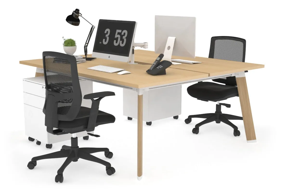 Switch - 2 Person Workstation Wood Imprint Frame [1600L x 800W with Cable Scallop]