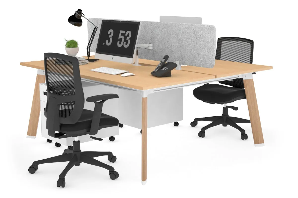 Switch - 2 Person Workstation Wood Imprint Frame [1600L x 800W with Cable Scallop]