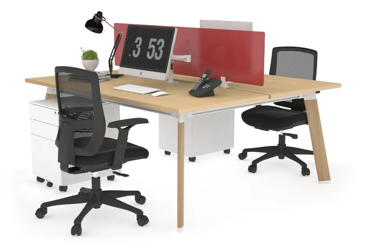 Switch - 2 Person Workstation Wood Imprint Frame [1600L x 800W with Cable Scallop]
