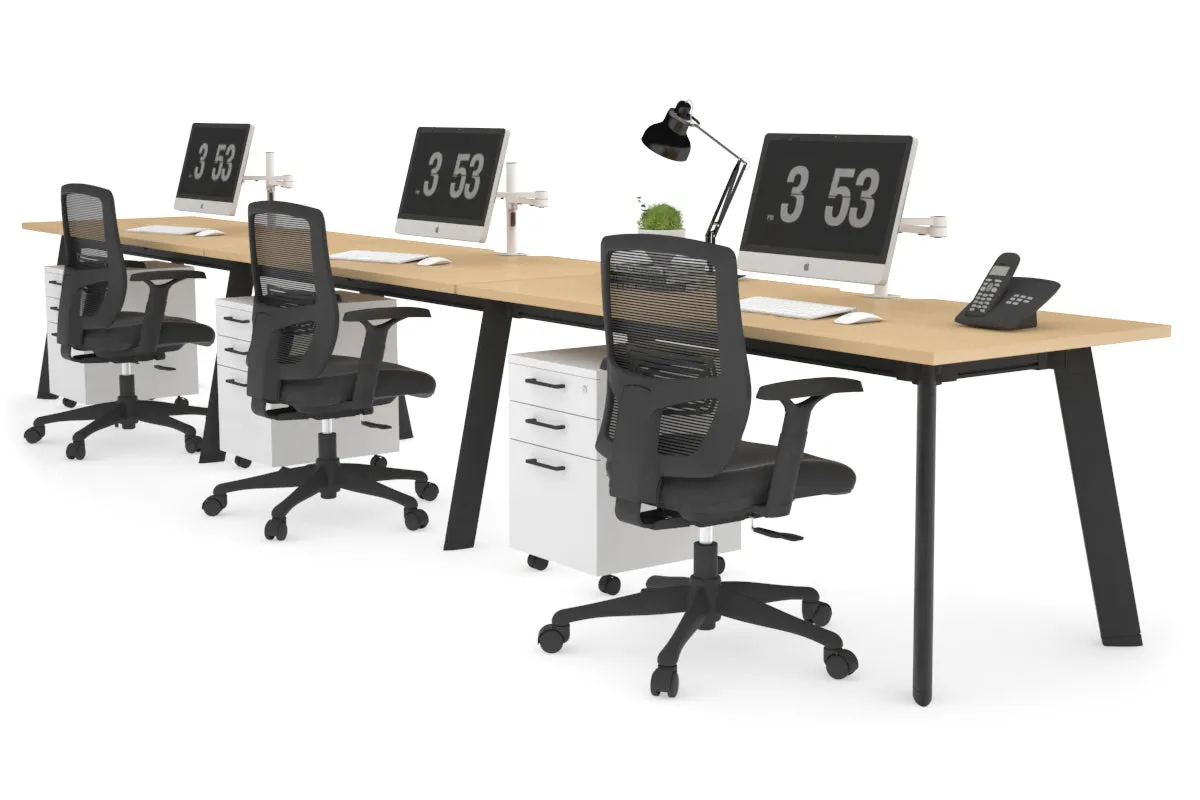 Switch - 3 Person Office Workstation Run [1200L x 800W with Cable Scallop]
