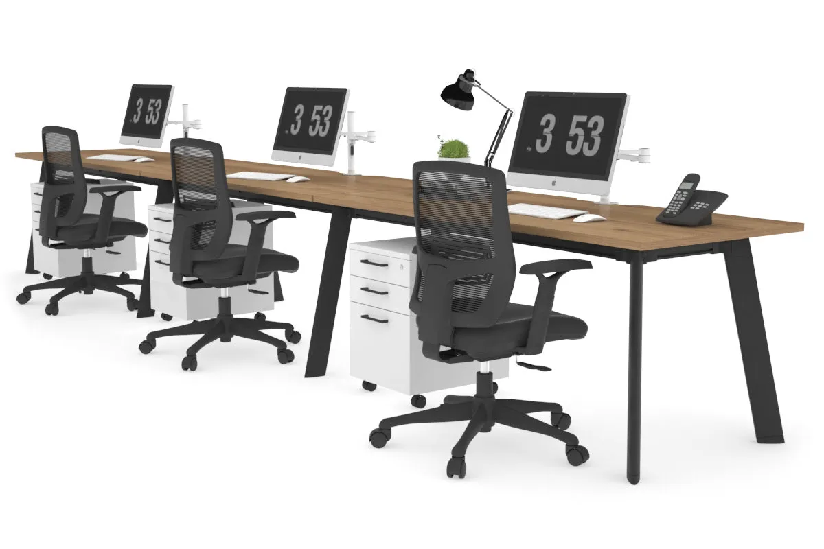 Switch - 3 Person Office Workstation Run [1200L x 800W with Cable Scallop]