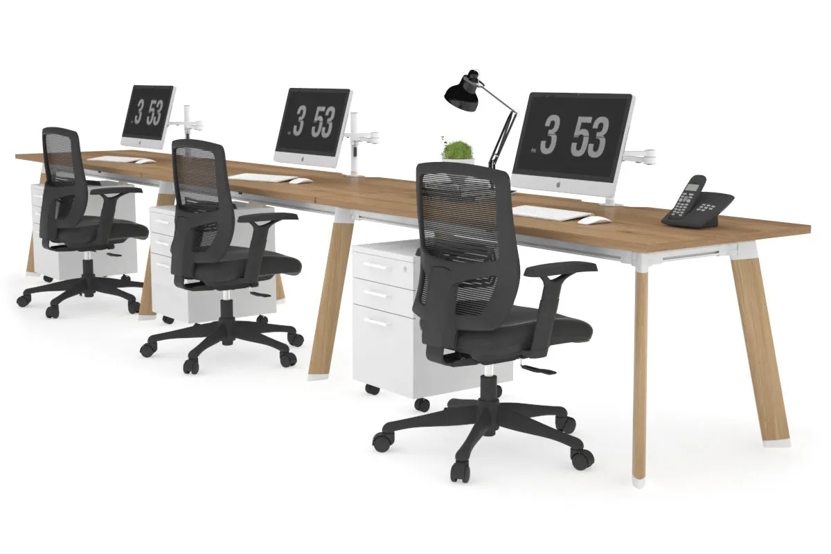 Switch - 3 Person Office Workstation Run [1200L x 800W with Cable Scallop]