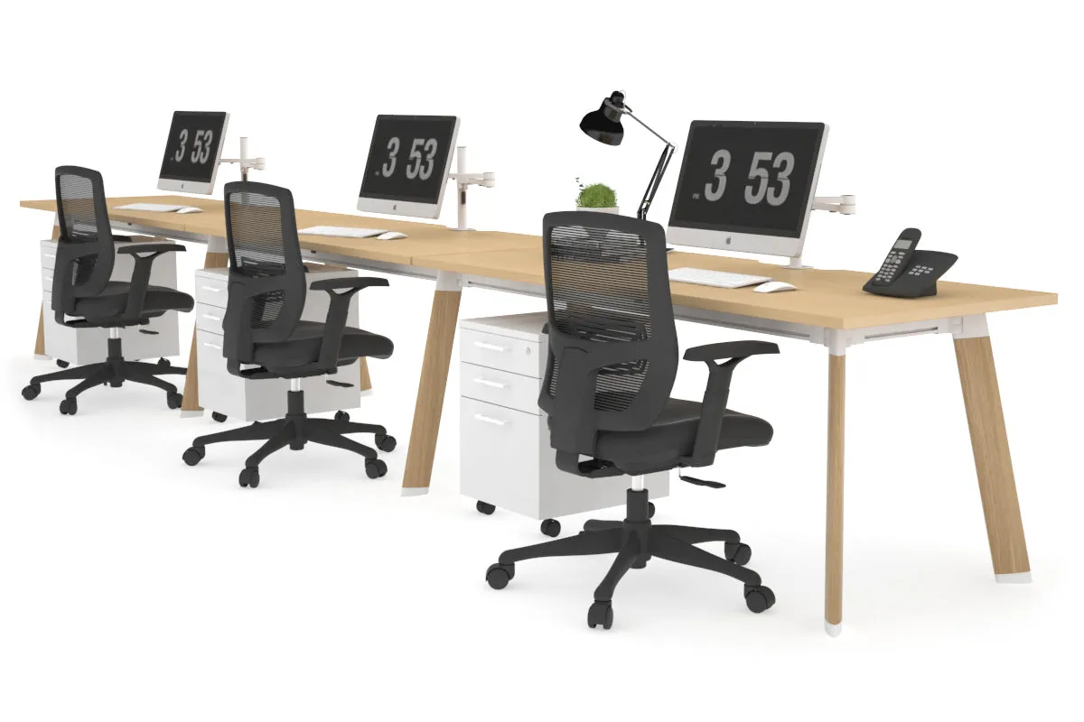 Switch - 3 Person Office Workstation Run [1200L x 800W with Cable Scallop]