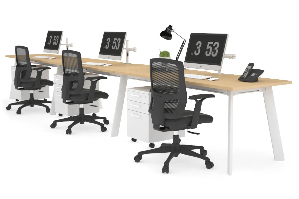 Switch - 3 Person Office Workstation Run [1200L x 800W with Cable Scallop]