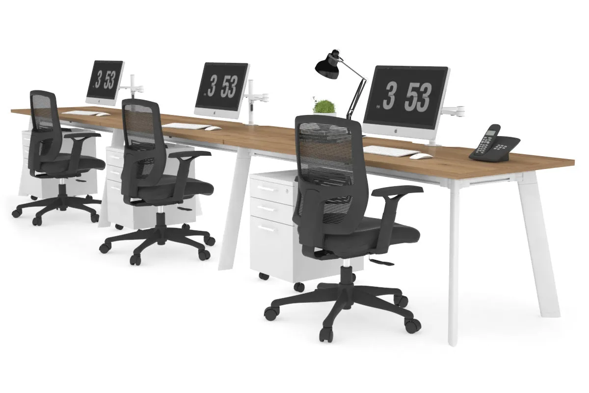 Switch - 3 Person Office Workstation Run [1200L x 800W with Cable Scallop]