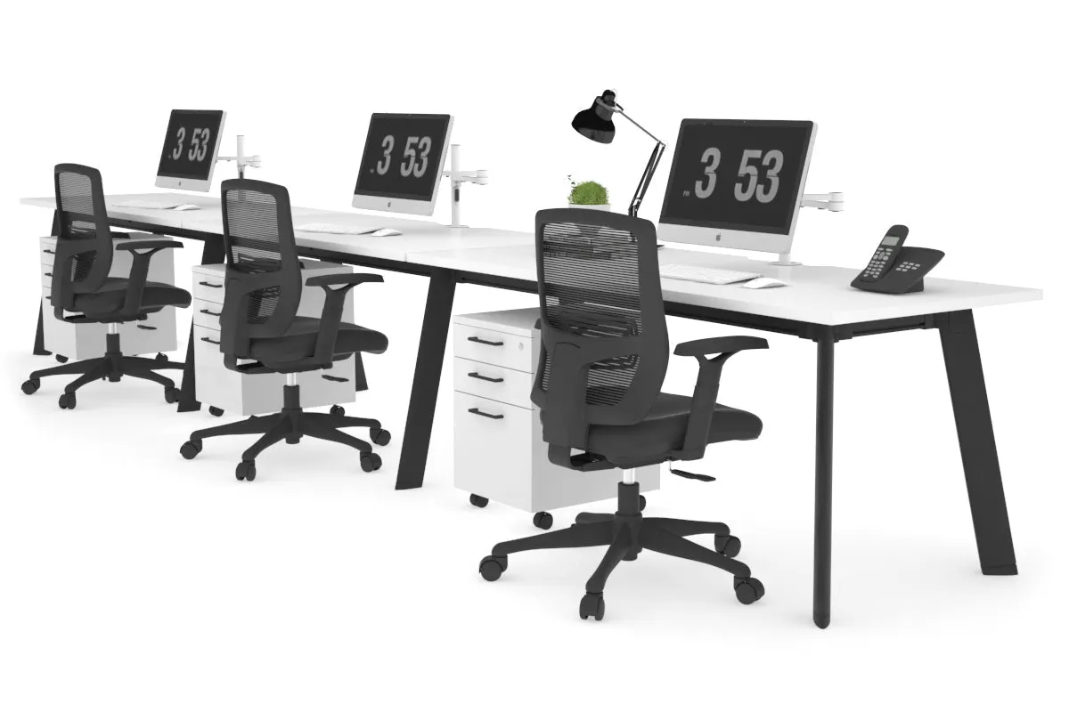 Switch - 3 Person Office Workstation Run [1200L x 800W with Cable Scallop]