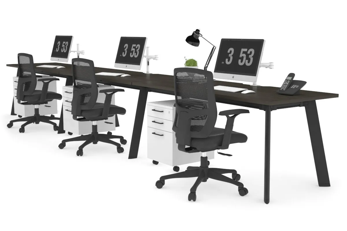 Switch - 3 Person Office Workstation Run [1200L x 800W with Cable Scallop]