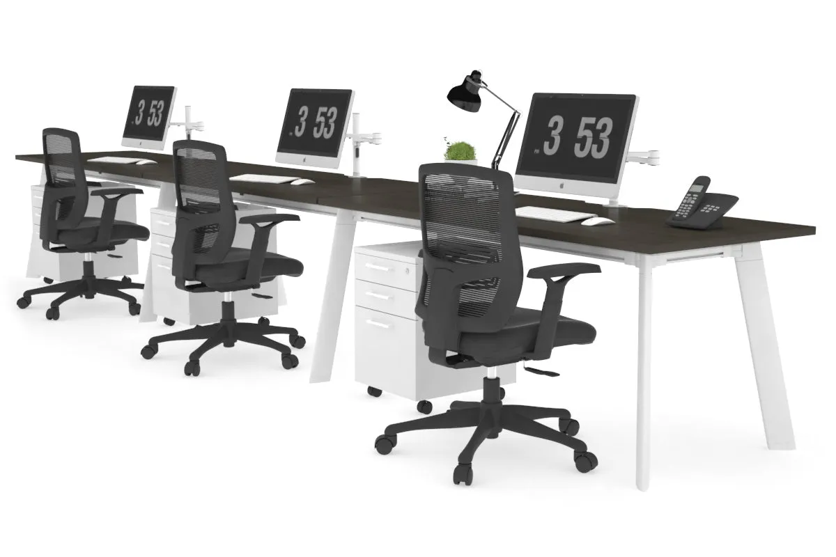 Switch - 3 Person Office Workstation Run [1200L x 800W with Cable Scallop]