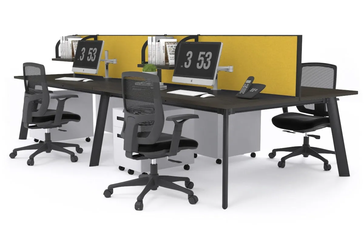 Switch - 4 Person Workstation Black Frame [1200L x 800W with Cable Scallop]