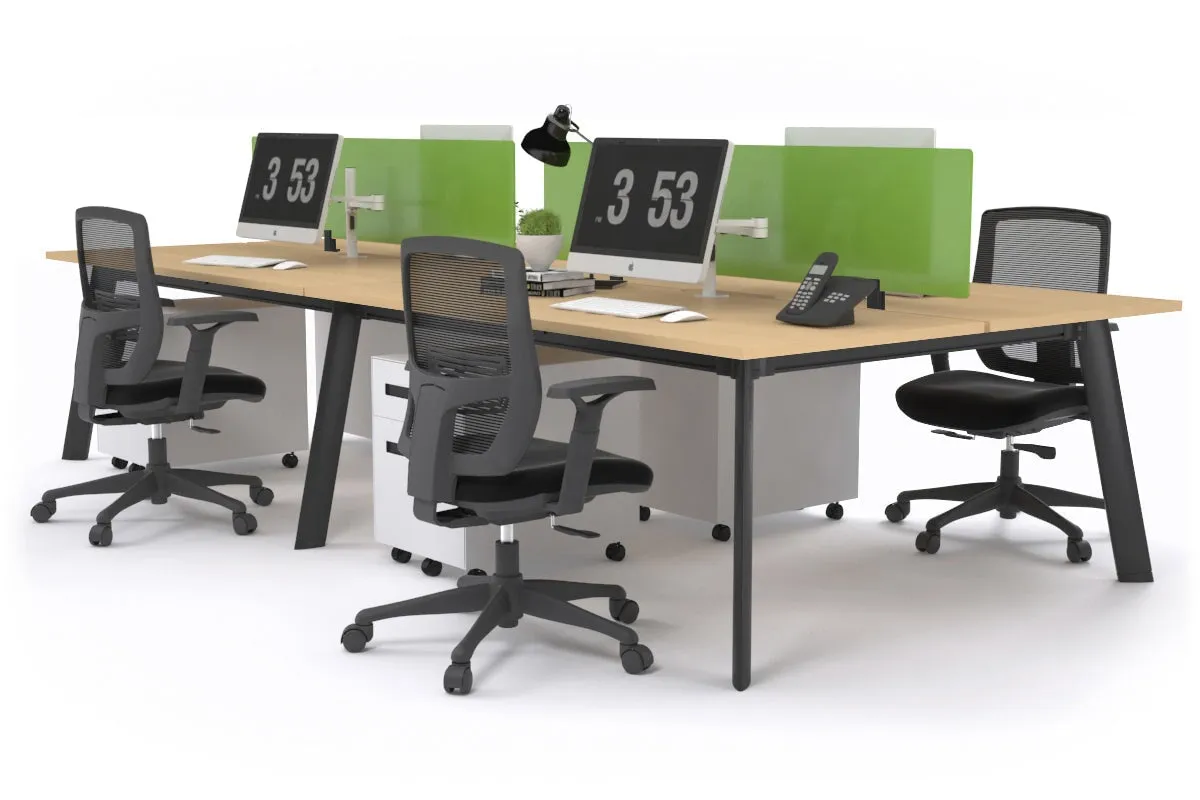 Switch - 4 Person Workstation Black Frame [1200L x 800W with Cable Scallop]