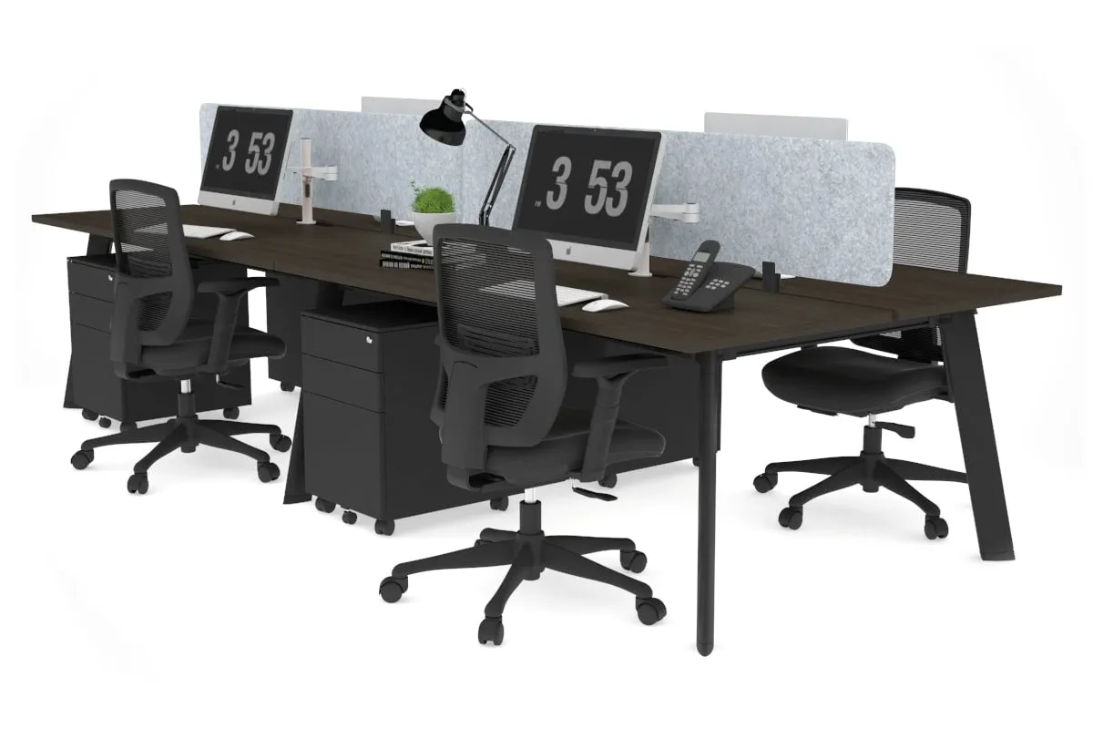 Switch - 4 Person Workstation Black Frame [1200L x 800W with Cable Scallop]