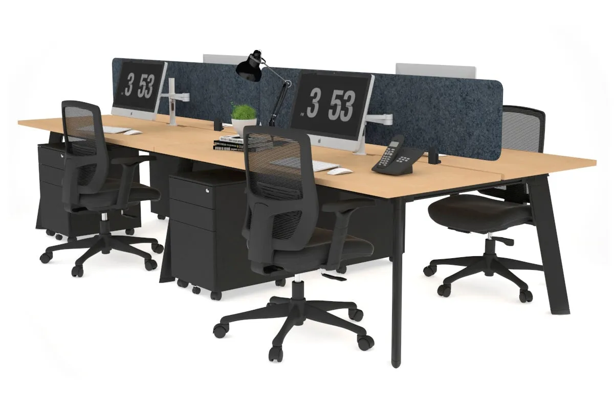 Switch - 4 Person Workstation Black Frame [1200L x 800W with Cable Scallop]