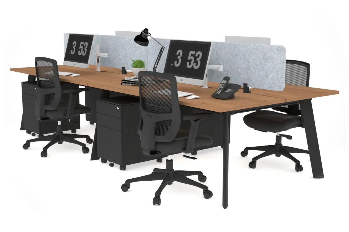 Switch - 4 Person Workstation Black Frame [1200L x 800W with Cable Scallop]