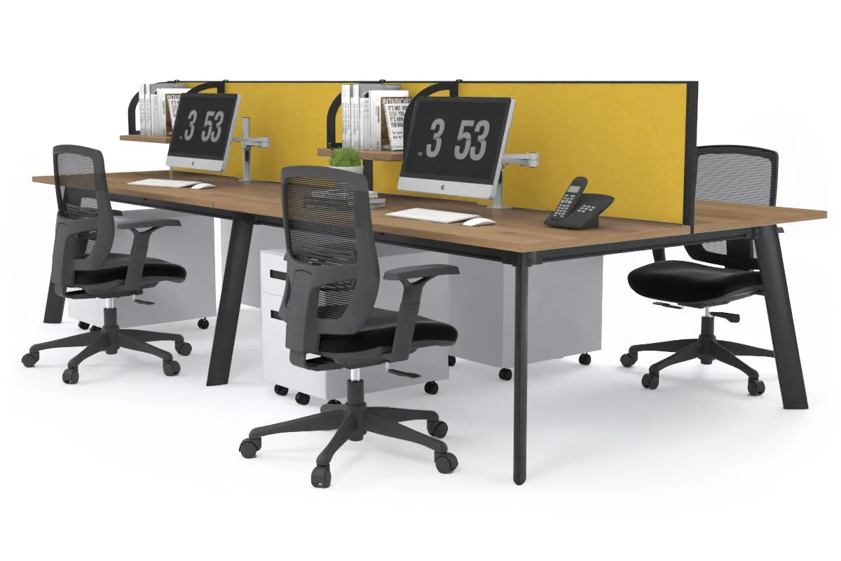 Switch - 4 Person Workstation Black Frame [1200L x 800W with Cable Scallop]