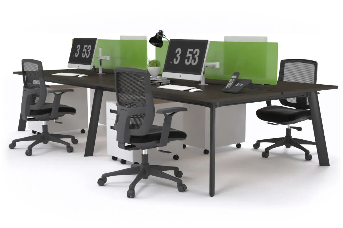 Switch - 4 Person Workstation Black Frame [1200L x 800W with Cable Scallop]