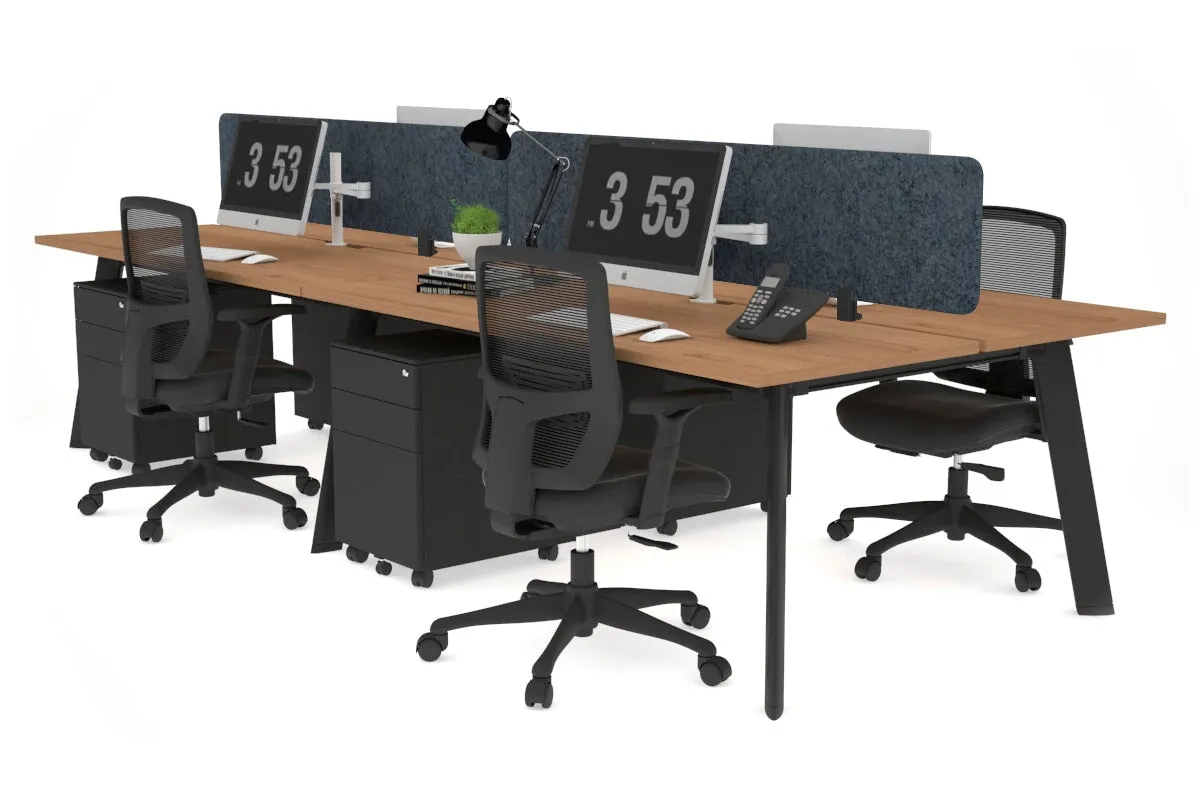Switch - 4 Person Workstation Black Frame [1200L x 800W with Cable Scallop]