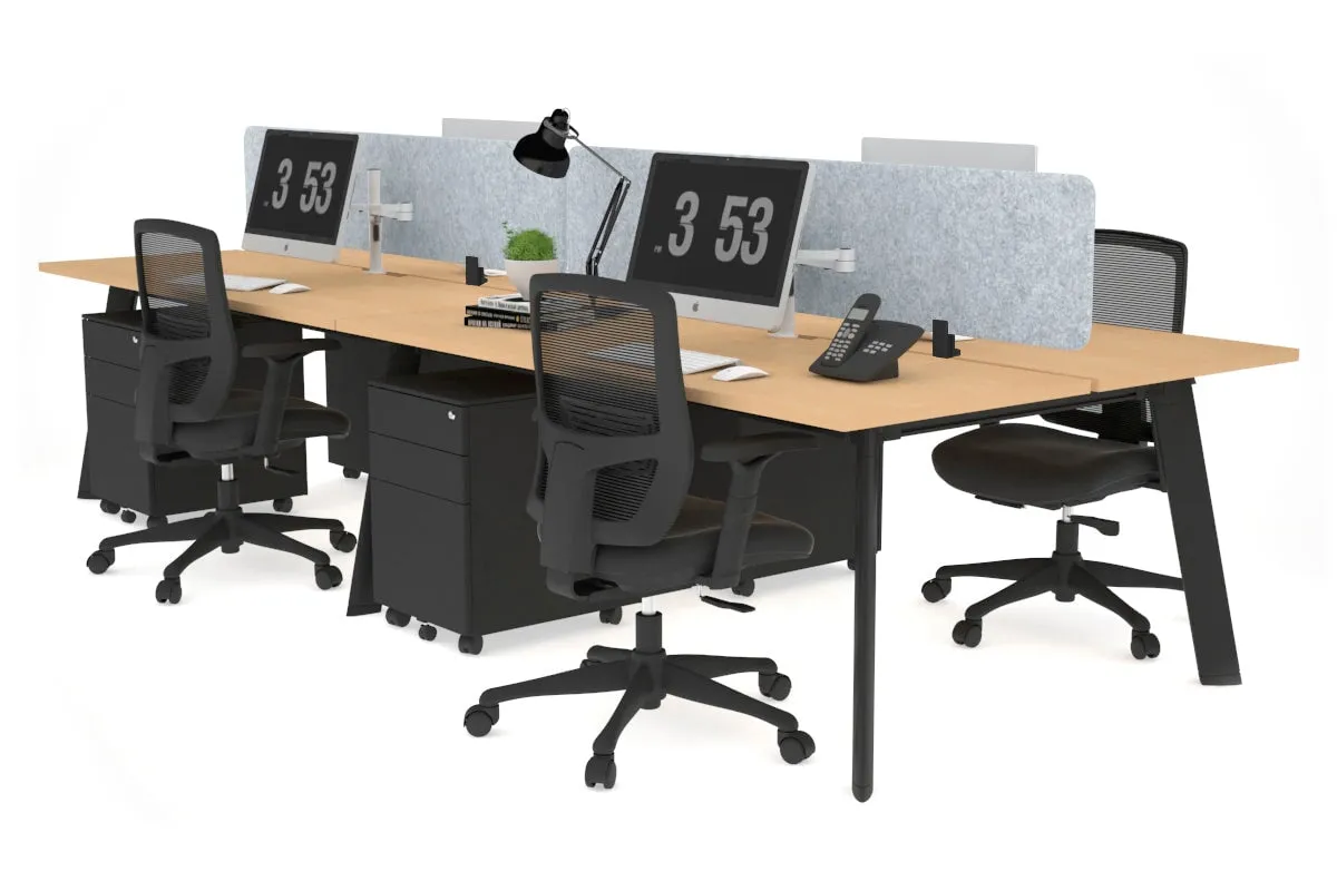 Switch - 4 Person Workstation Black Frame [1200L x 800W with Cable Scallop]