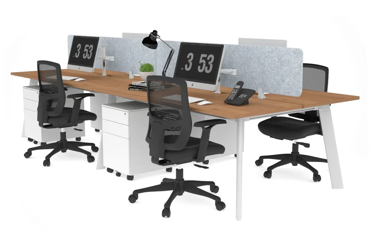 Switch - 4 Person Workstation White Frame [1200L x 800W with Cable Scallop]