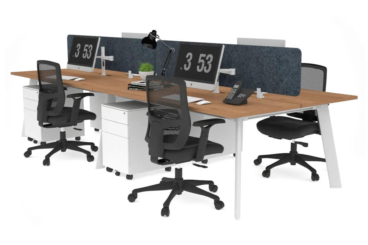 Switch - 4 Person Workstation White Frame [1600L x 800W with Cable Scallop]