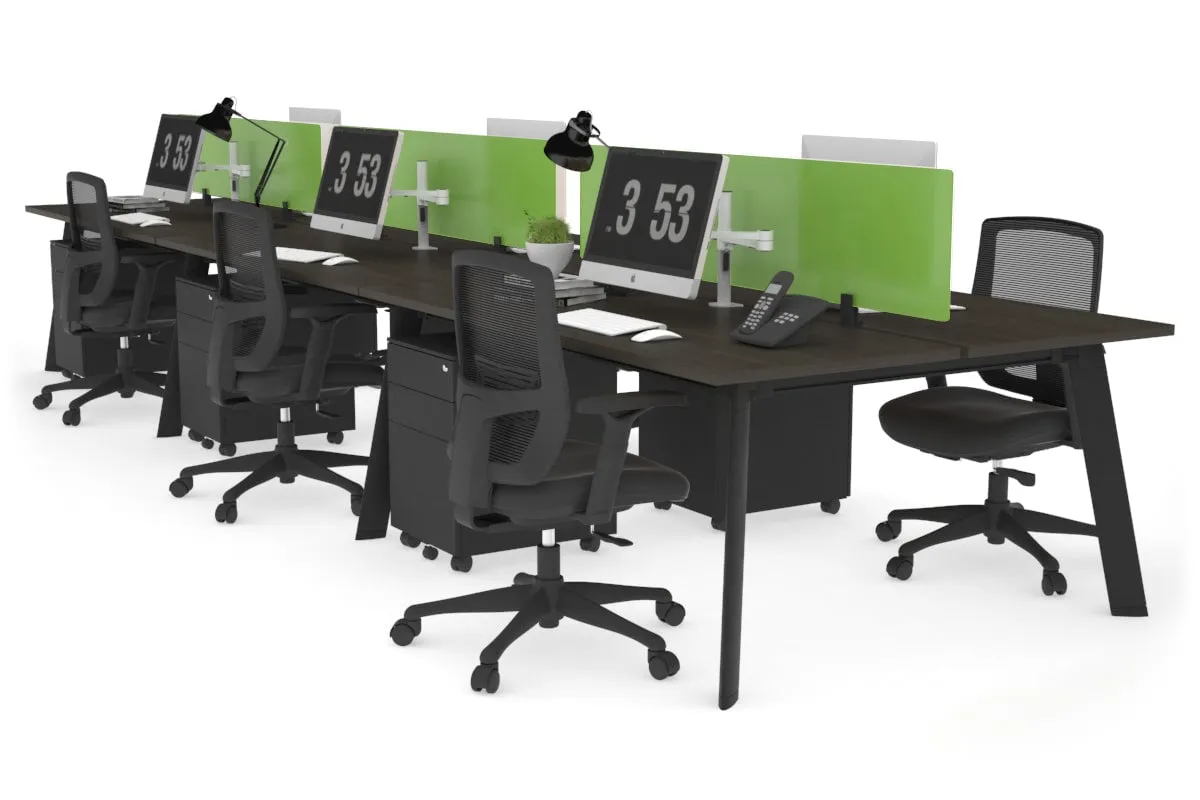Switch - 6 Person Workstation Black Frame [1600L x 700W]