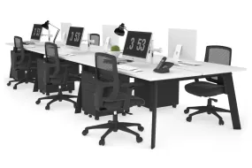 Switch - 6 Person Workstation Black Frame [1600L x 700W]
