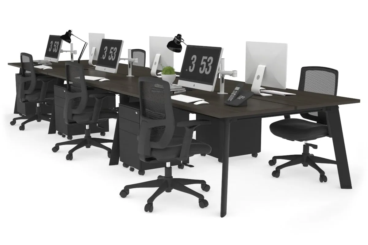Switch - 6 Person Workstation Black Frame [1600L x 700W]