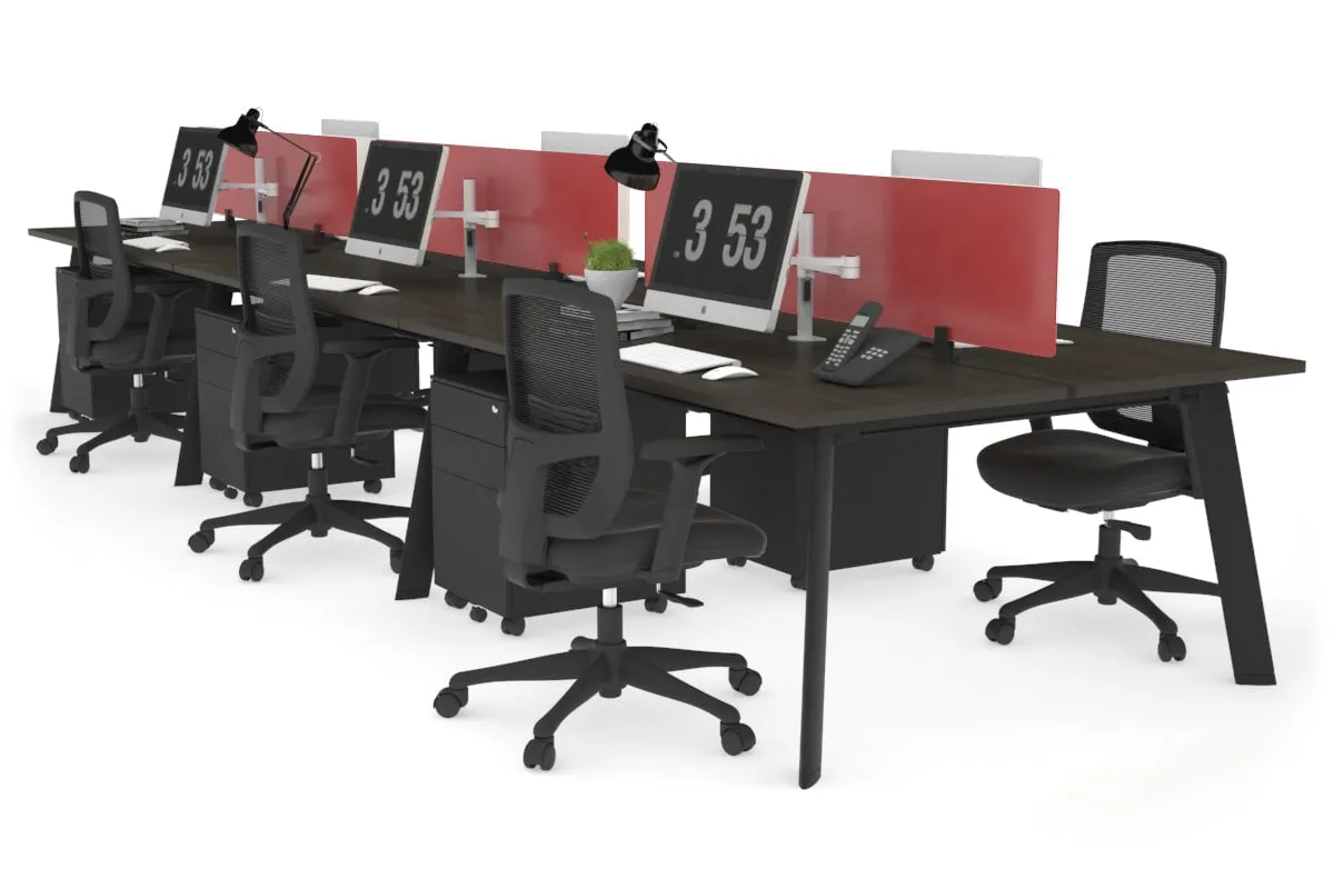 Switch - 6 Person Workstation Black Frame [1600L x 700W]