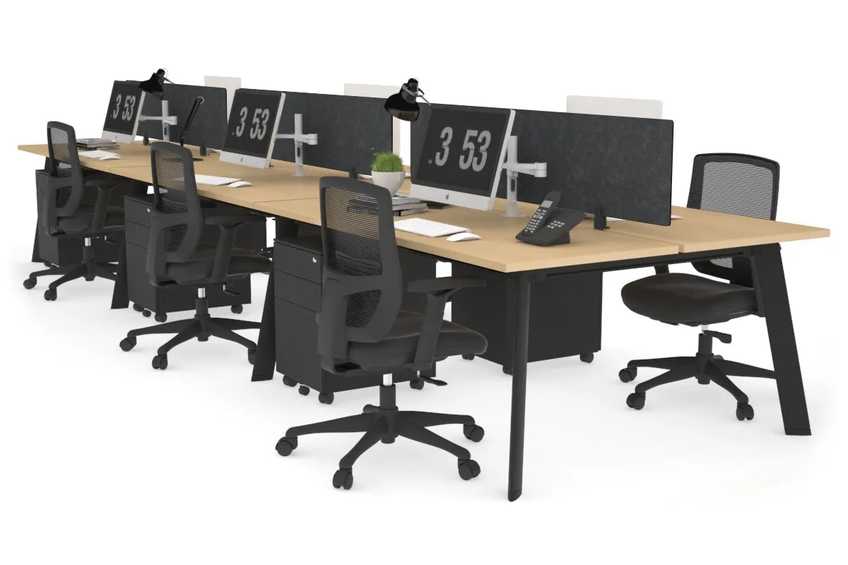 Switch - 6 Person Workstation Black Frame [1600L x 700W]