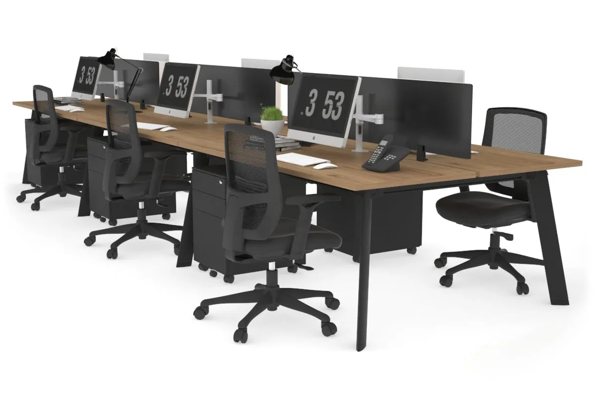 Switch - 6 Person Workstation Black Frame [1600L x 700W]