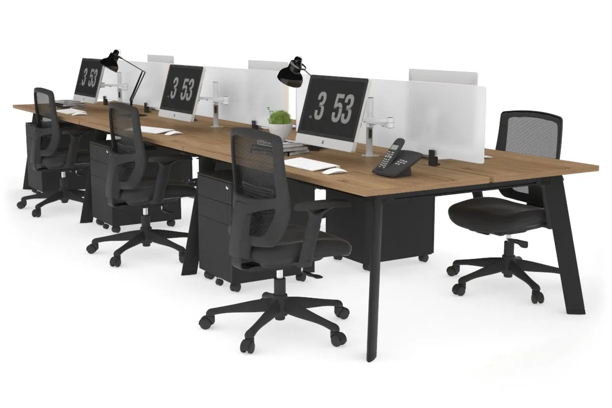 Switch - 6 Person Workstation Black Frame [1600L x 700W]
