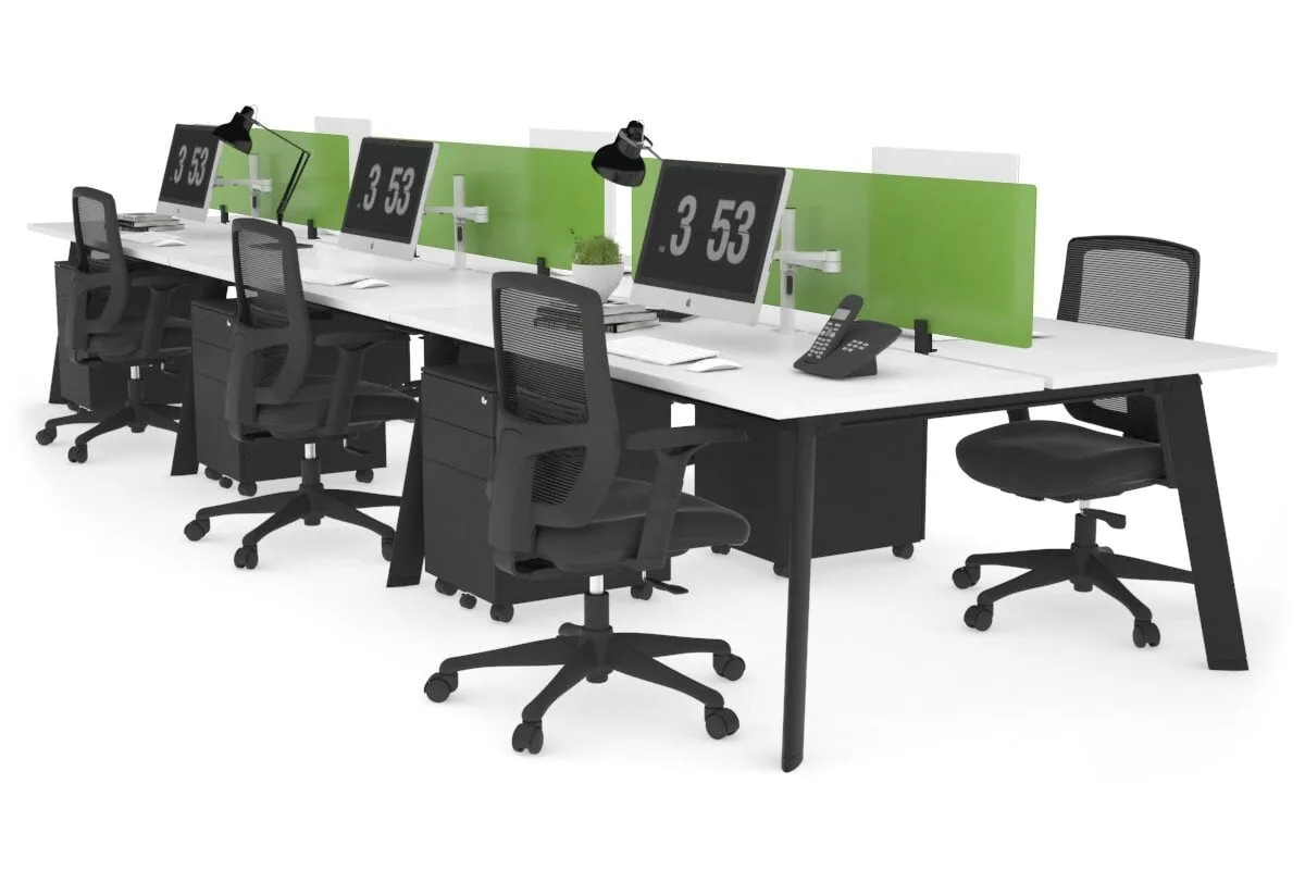 Switch - 6 Person Workstation Black Frame [1600L x 700W]