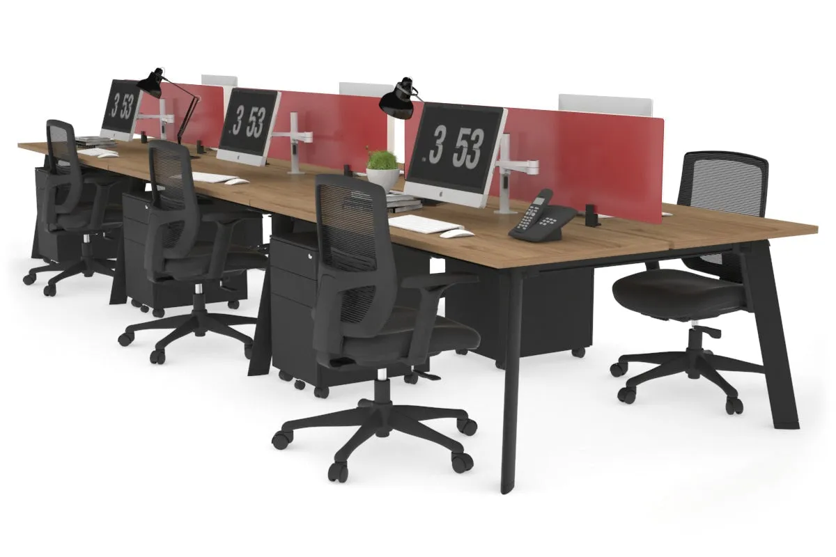 Switch - 6 Person Workstation Black Frame [1600L x 700W]