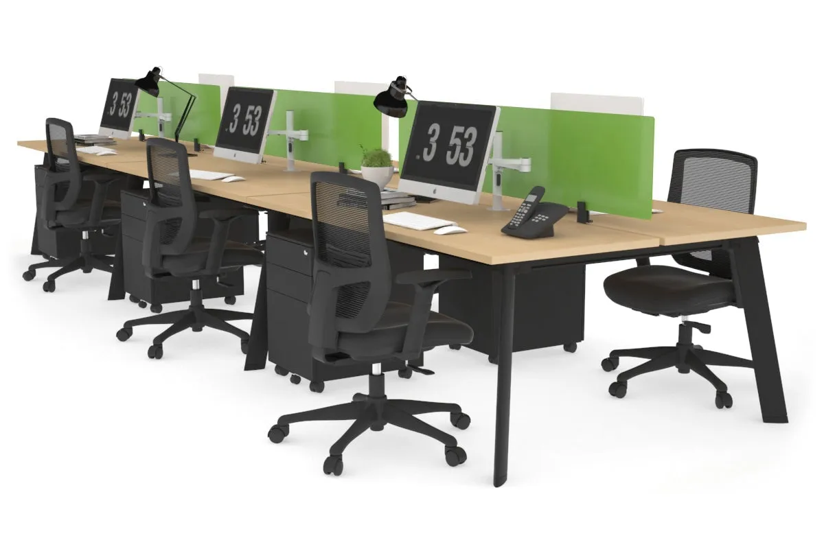 Switch - 6 Person Workstation Black Frame [1600L x 700W]