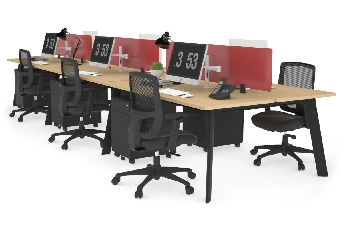 Switch - 6 Person Workstation Black Frame [1600L x 700W]