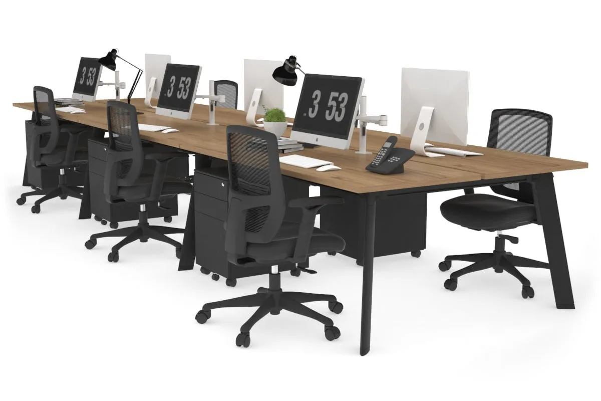 Switch - 6 Person Workstation Black Frame [1600L x 700W]