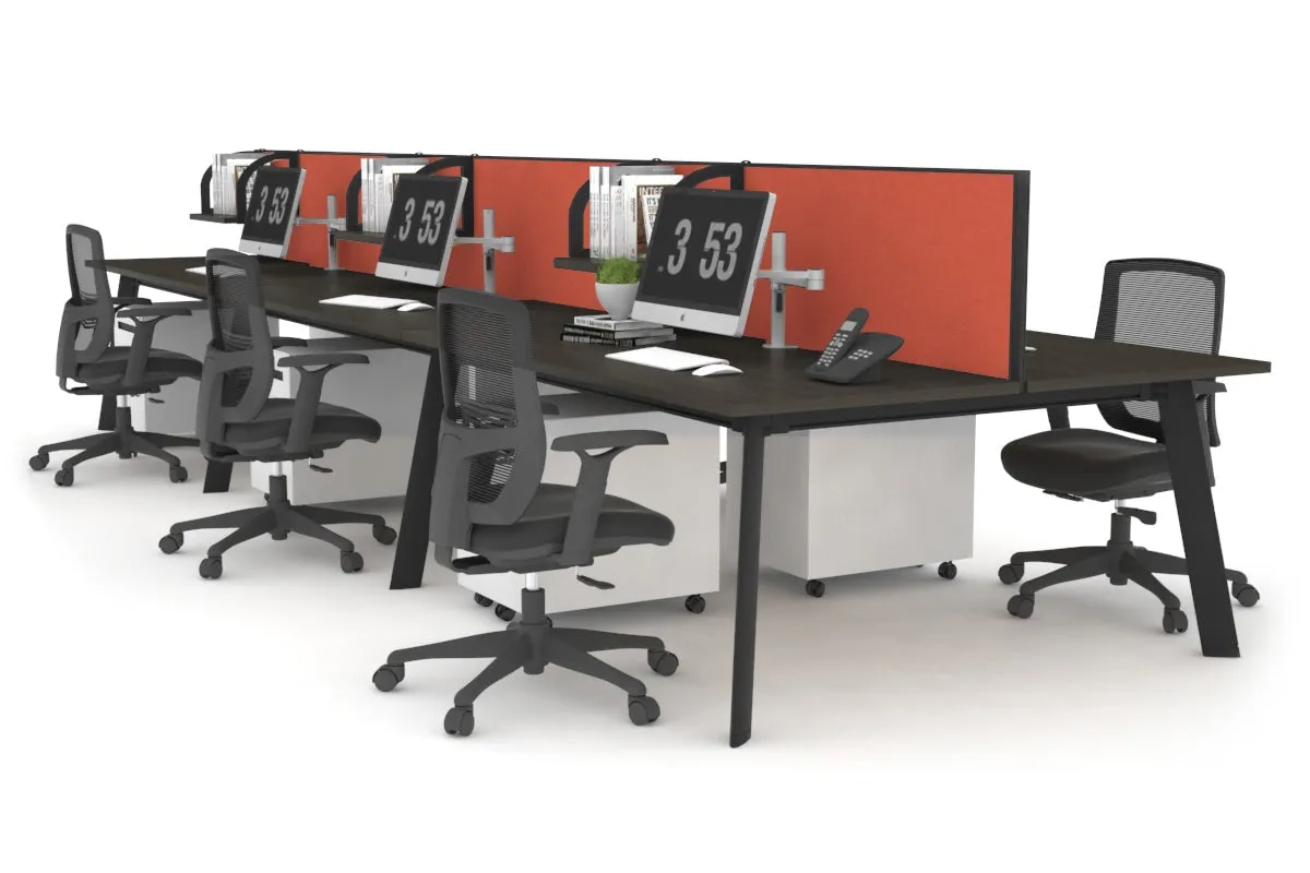 Switch - 6 Person Workstation Black Frame [1600L x 700W]