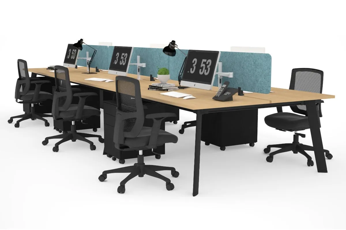 Switch - 6 Person Workstation Black Frame [1600L x 700W]