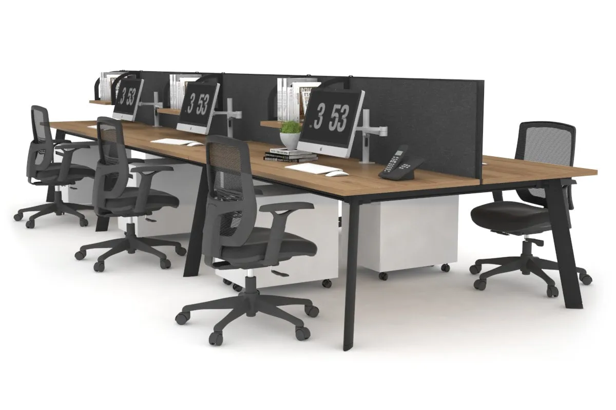 Switch - 6 Person Workstation Black Frame [1600L x 700W]