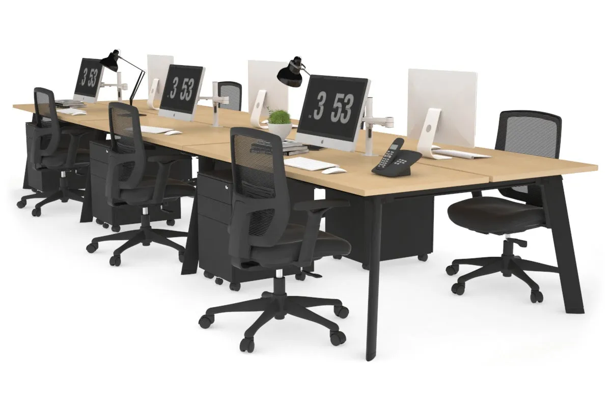 Switch - 6 Person Workstation Black Frame [1600L x 700W]
