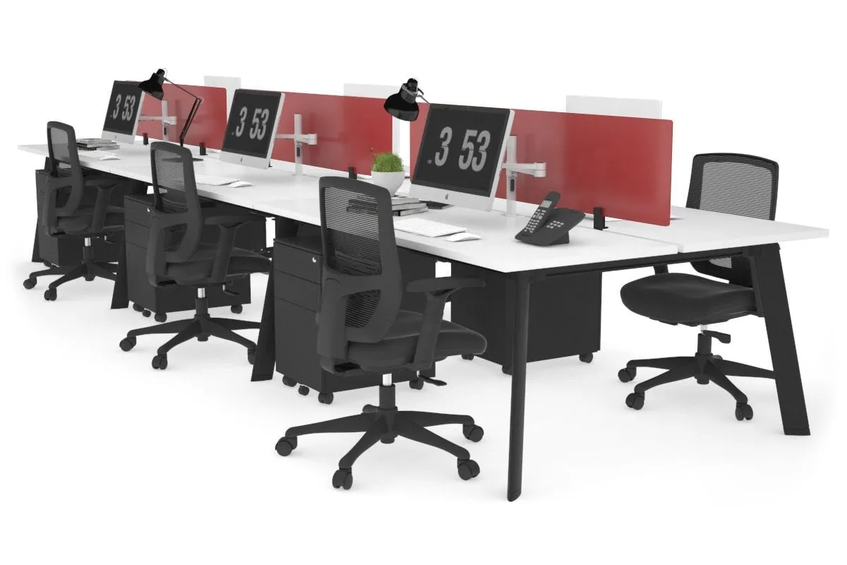 Switch - 6 Person Workstation Black Frame [1600L x 700W]