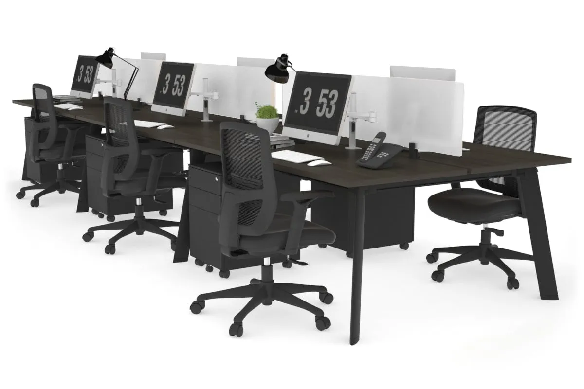 Switch - 6 Person Workstation Black Frame [1600L x 700W]